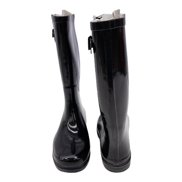 Nomad  Black Glossy Drench Rubber Rain Boots 7 - Picture 6 of 8